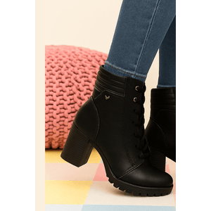 Bota Mississipi Coturno Feminino Cadarço Mi872 Preto