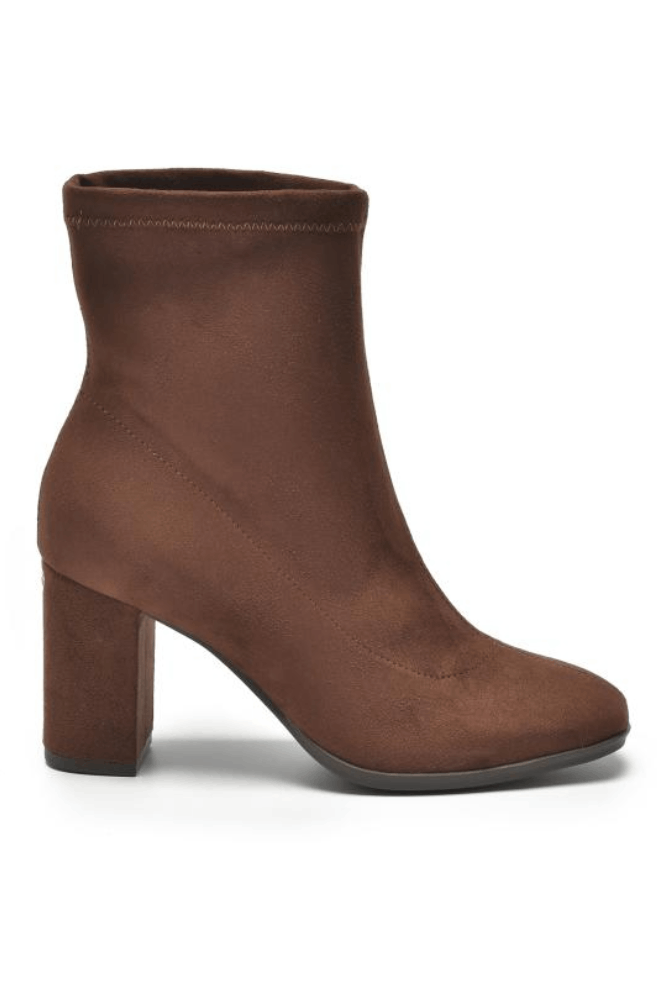 Bota Via Marte Cano Baixo Feminina Camurça Ultra 247-002-01 Marrom