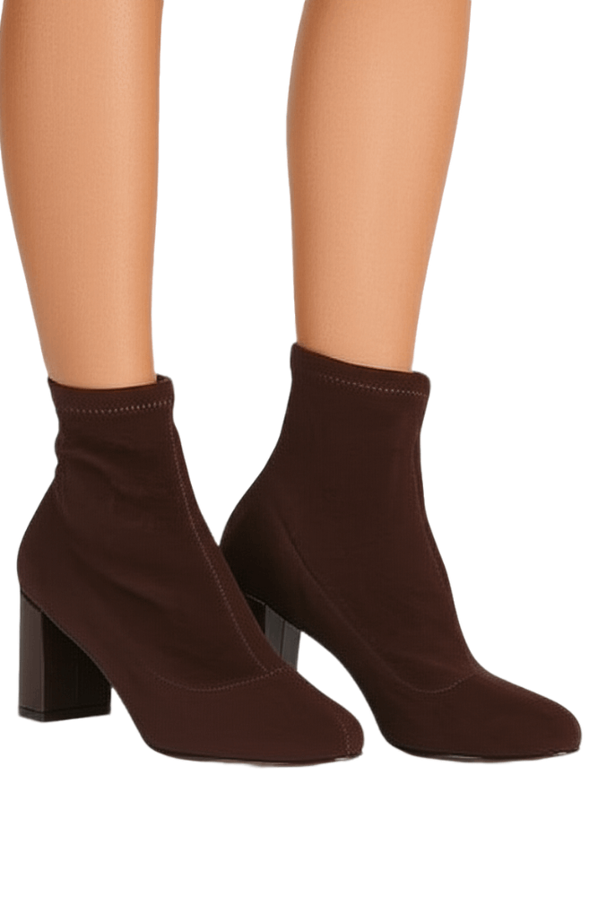 Bota Chá De Mel Cano Médio Feminina Suede Stretch 8439.88644 Marrom