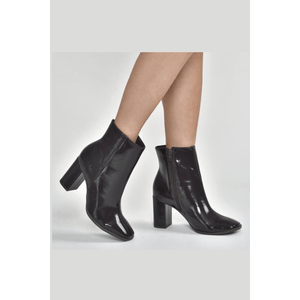 Bota Via Marte Cano Baixo Feminina Verniz 247-001-01 Preto