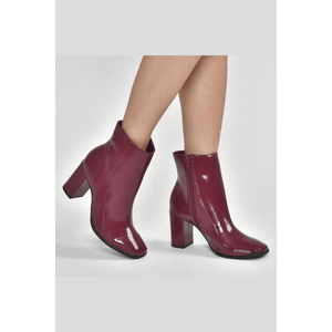 Bota Via Marte Cano Baixo Feminina Verniz 247-001-01 Bordo