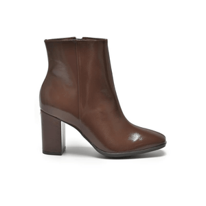 Bota Via Marte Cano Baixo Feminina Verniz 247-001-01 Marrom