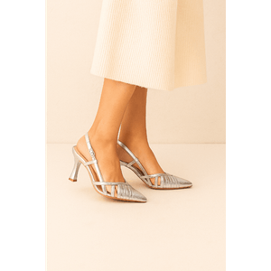 Sapato Ramarim Scarpin Feminino Metalizado 2418234-01 Prata