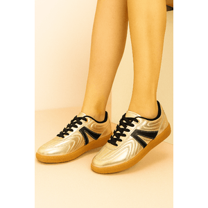 Tênis Ramarim Casual Feminino Napa Metalizado 2562103-01 Ouro
