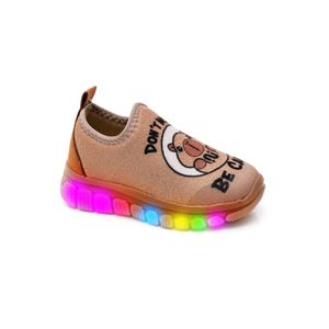Tênis Novopé Soft Tech Led Infantil Capivara 9900170 Marrom