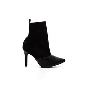 Bota Vizzano Cano Médio Feminina Tecido Knit 3049.244 Preto