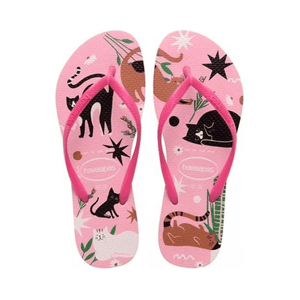 Chinelo De Dedo Havaianas Slim Pets Fc Rosa