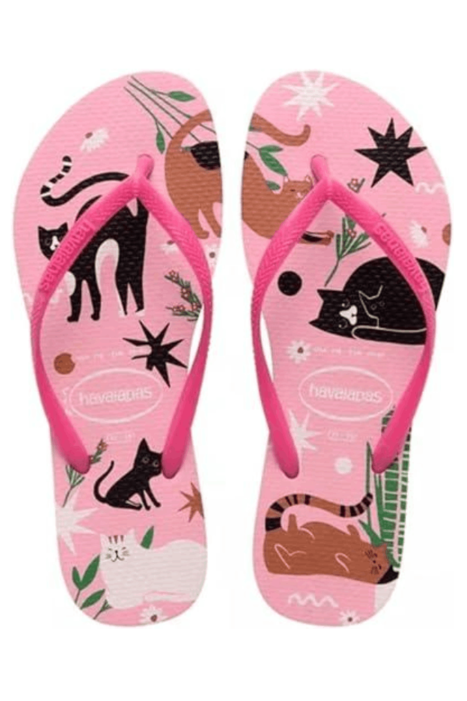 Chinelo De Dedo Havaianas Slim Pets Fc Rosa