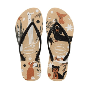 Chinelo De Dedo Havaianas Slim Pets Fc Bege