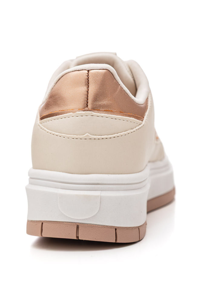 Tênis Chá De Mel Casual Feminino Sola Caixa Rn9101 Off-White