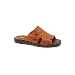 Chinelo Rubra Masculino Em Couro Atanado 444 Castanho