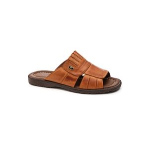 Chinelo Rubra Masculino Em Couro Atanado 444 Castanho