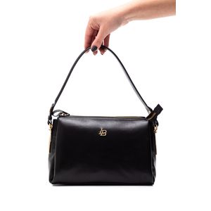 Bolsa Linea Bella Média Feminina Hanna  Em Couro 5511 Preto