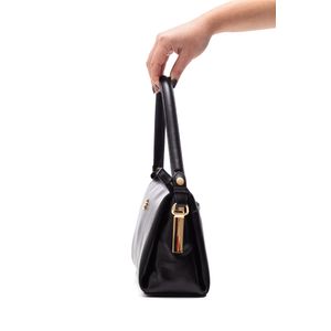 Bolsa Linea Bella Média Feminina Hanna  Em Couro 5511 Preto