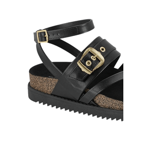 Sandália Moleca Papete Feminina Flatform 5500.113 Preto