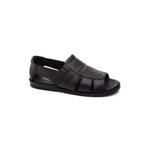 Sandália Italianinho Casual Masculina Em Couro 10340503 Preto