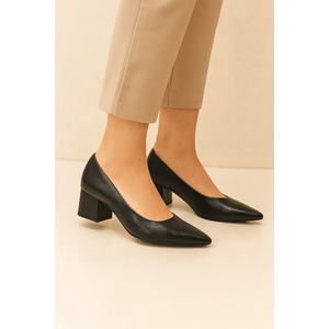 Sapato Bottero Scarpin Feminino Salto Grosso Couro 354901 Preto