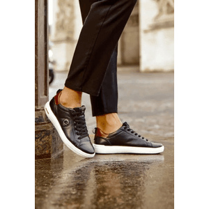 Sapatênis Pegada Casual Masculino Em Couro 112004-03 Preto