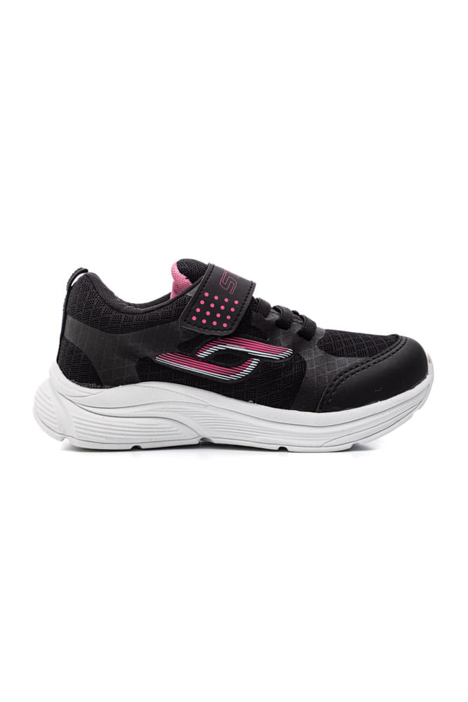 Tênis States Light Jogging Juvenil Menina Fecho Duplo St829f Preto