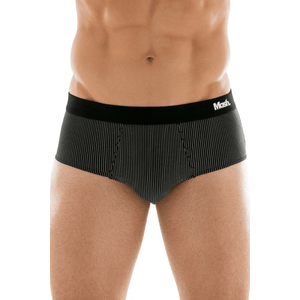 Cueca Slip Mash Microfibra Risca De Giz 045.01 Preto