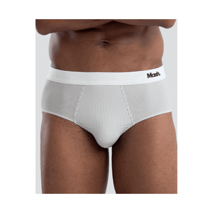 Cueca Slip Mash Microfibra Risca De Giz 045.01 Branco