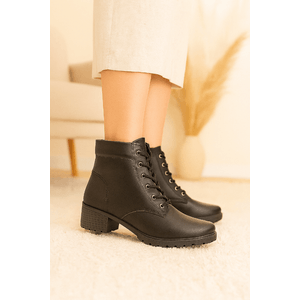 Bota Quiz Coturno Feminino Comfy 69-1789-05 Preto