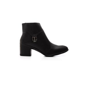 Bota Chá De Mel Cano Curto Feminina Salto Bloco 8000 Preto