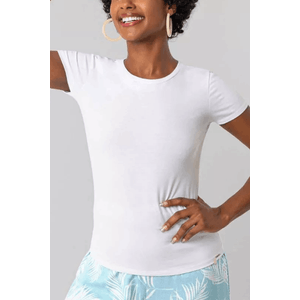 Blusa Manga Curta Lunender Cotton 00019 Branco