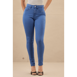 Calça Jeans Skinny Lunender Cintura Média Elastano Jv025 Azul