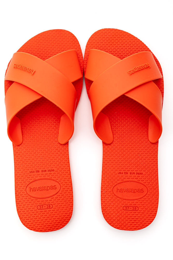 Chinelo Havaianas Aqua Metallic Slide Feminino Laranja