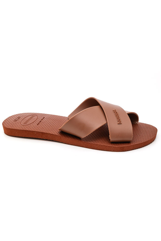 Chinelo-Havaianas-Aqua-Metallic-Slide-Feminino-Marrom