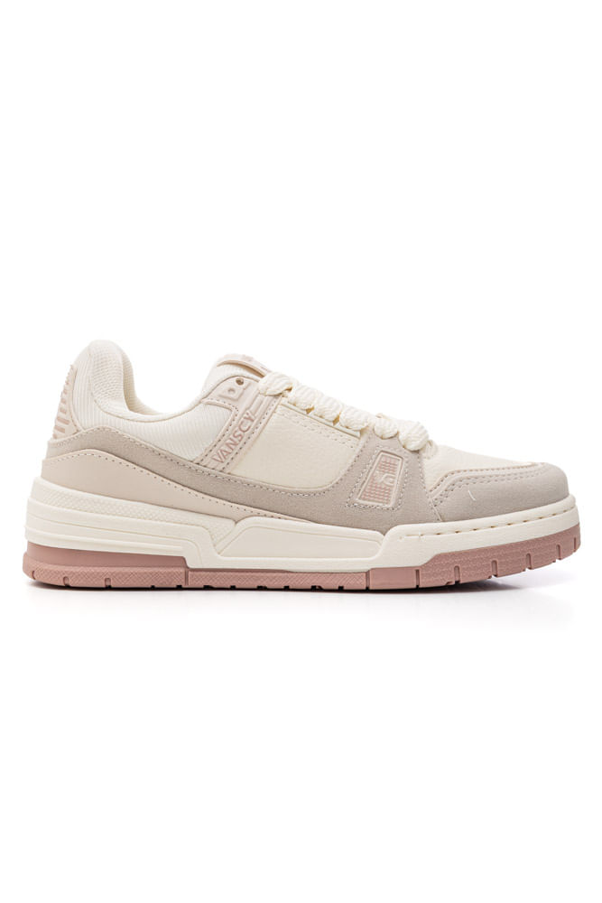 Tênis Vanscy Hawk Feminino Em Napa V4575-1299 Off-White