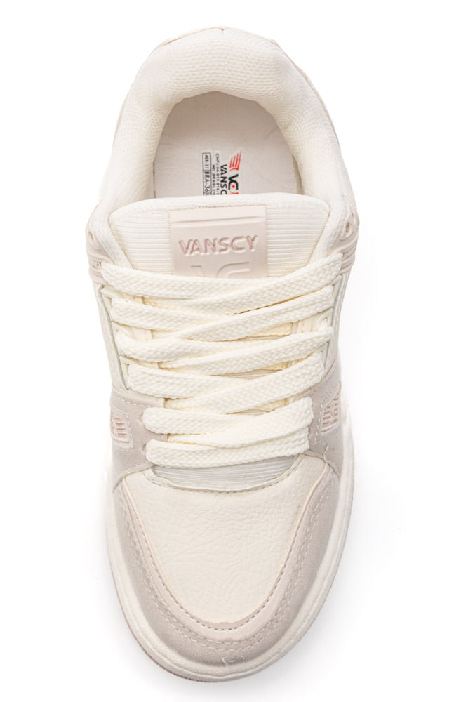 Tênis Vanscy Hawk Feminino Em Napa V4575-1299 Off-White