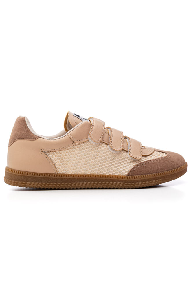 Tênis Sua Cia Casual Feminino Com Velcro Bege