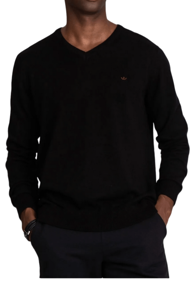 Sueter-Docthos-Slim-Gola-V-Fio-Melange-766949-Preto