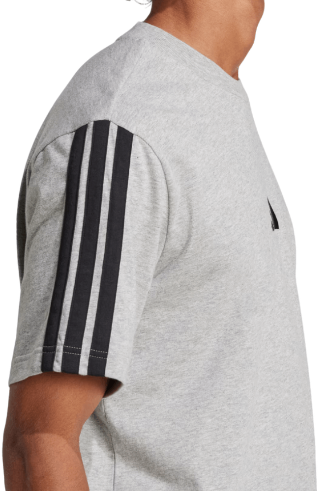 Camiseta-Adidas-Malha-Essentials-3-Listras-Jw1953-Cinza