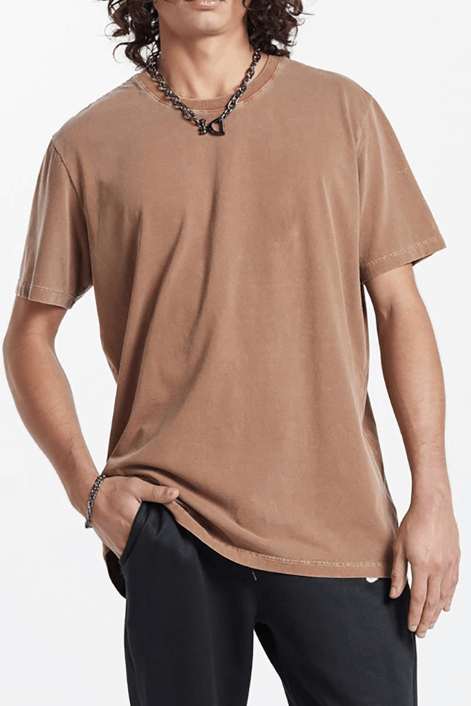 Camiseta-T-Shirt-Mode-On-Masculina-Manga-Curta-Algodao-12443-Marrom