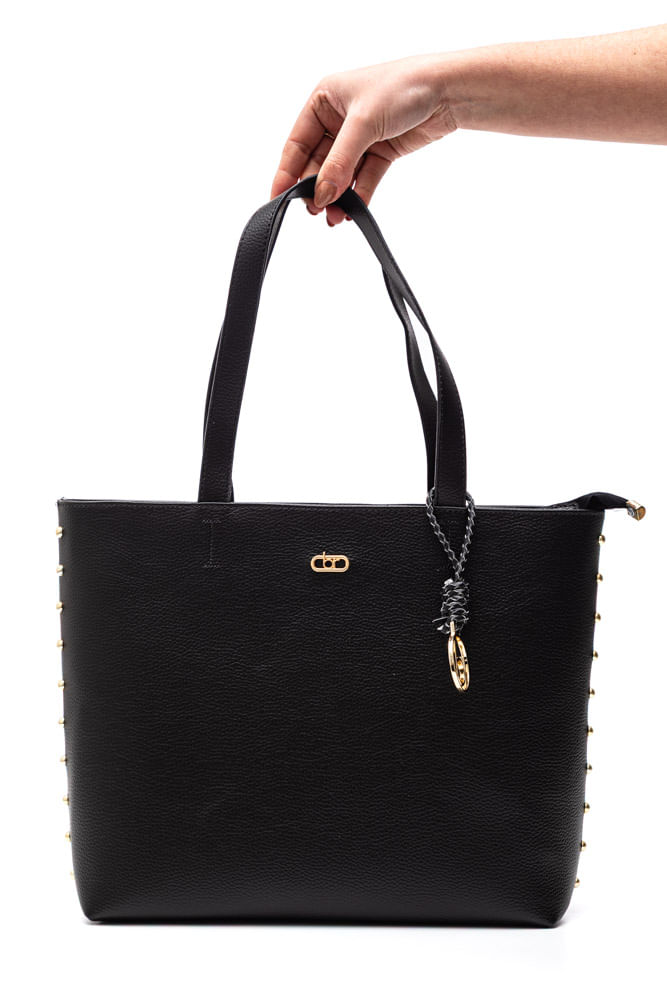 Bolsa Beira Rio Transversal Feminina Botão Magnético 80034.2 Preto