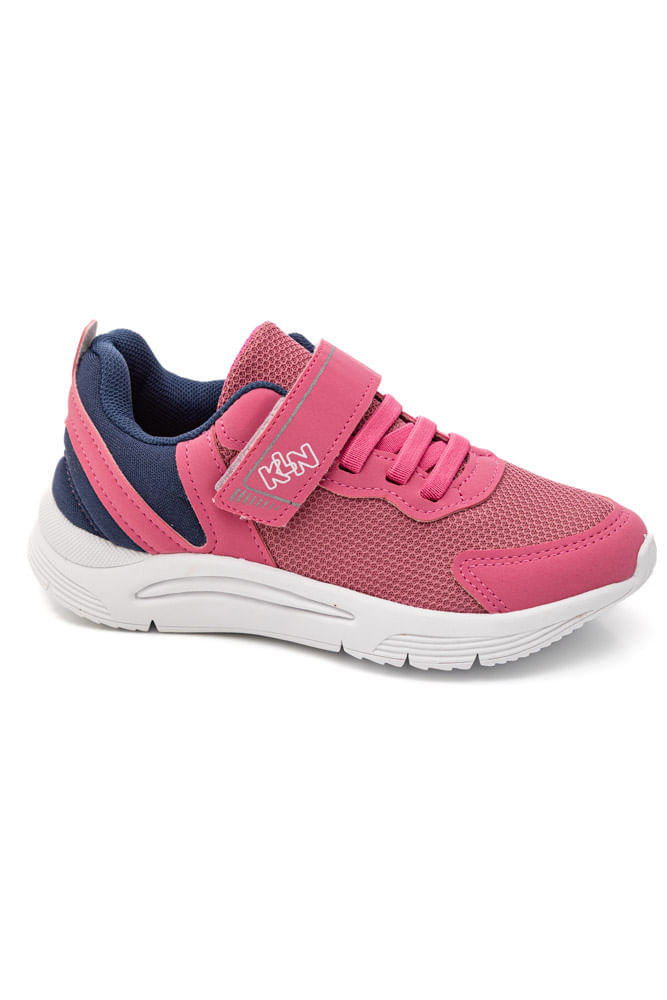 Tênis Klin New Sport Kids Juvenil Menina Com Velcro 480.073-1 Pink