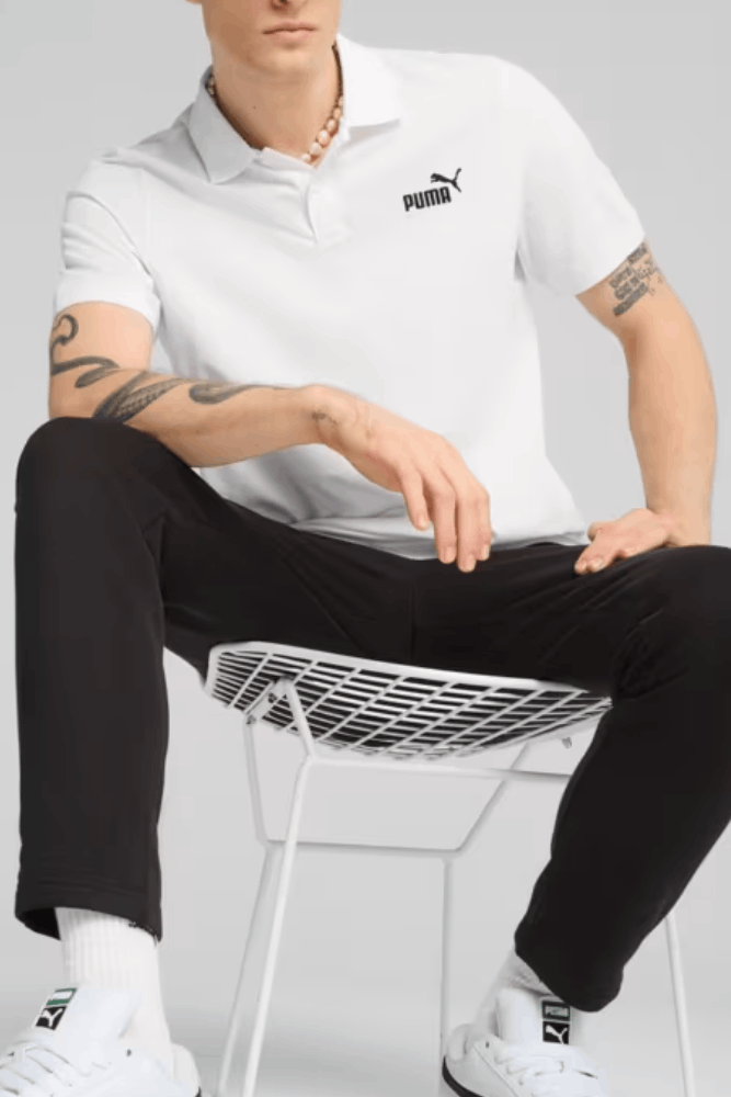 poyomi95 Camisa Polo Puma Essentials Pique Masculina 682552 02 Branco