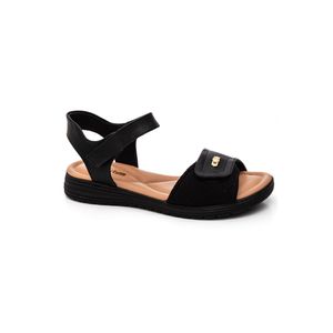 Sandália Comfortflex Papete Feminina Velcro 2551303-02 Preto