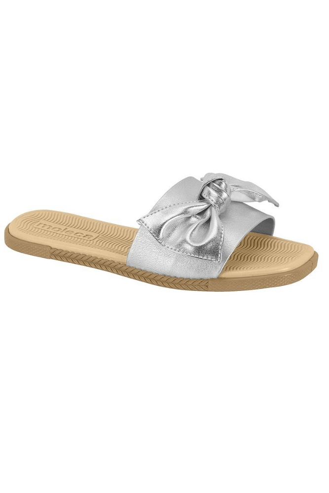Chinelo Moleca Rasteira Feminina Maxi Laço 5494.114 Prata