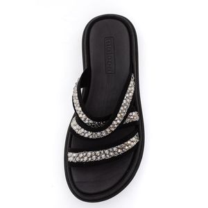 Chinelo Moleca Papete Feminino Strass 5504.108.29184 Preto