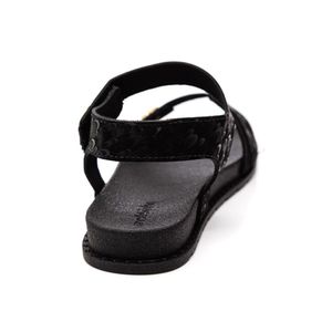 Sandália Molekinha Rasteira Juvenil Menina Em Velcro 2341.125 Preto