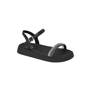Sandalia Molekinha  Papete Infantil Menina Cm Strass 2358.104 Preto