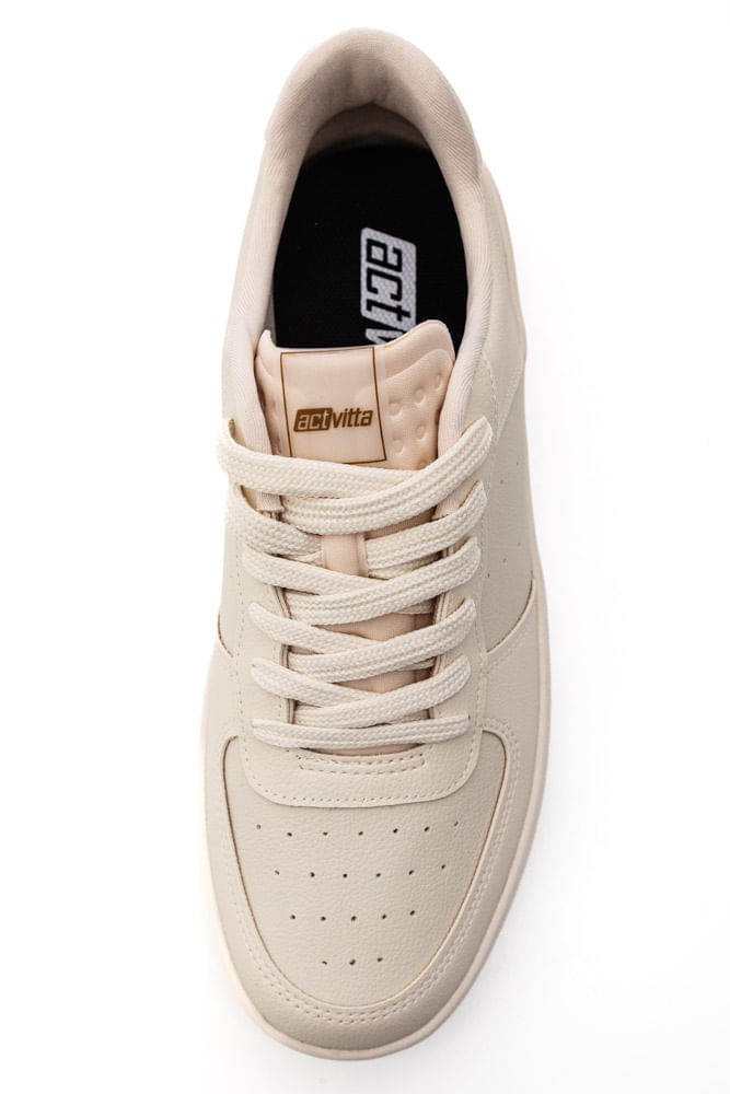 Tênis Actvitta Casual Unissex Em Napa 4929.101 Off-White