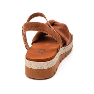 Sandália Yoa Papete Feminina Plataforma 65112 Caramelo