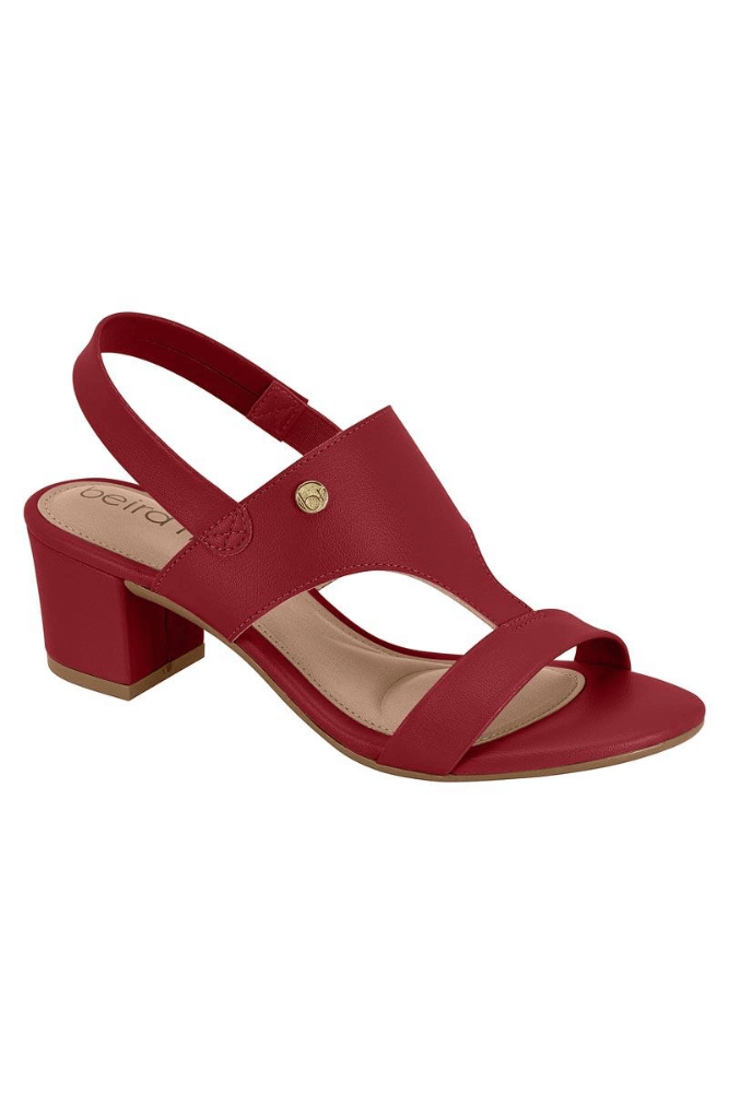 Sandália Beira Rio Salto Médio Feminina 8246.1211 Vermelho