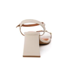 Sandália Vizzano Salto Alto Feminina  Quadrada 6464.1 Off-White