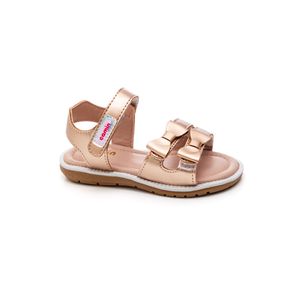 Sandália Camin Rasteira Infantil Menina Velcro 2642-302 Rosa